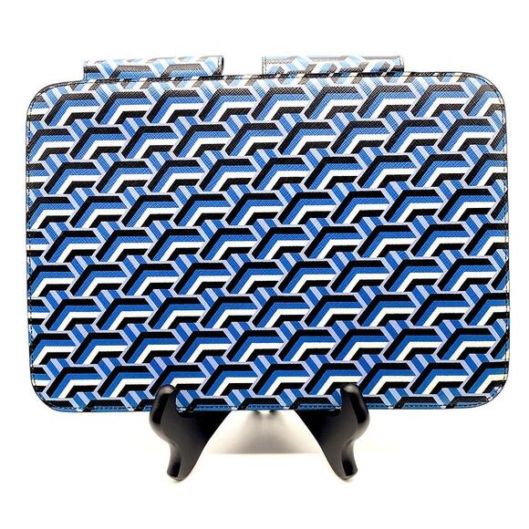 154. Prada Saffiano Leather Geometric Pattern iPad Case - Picture 3 of 14